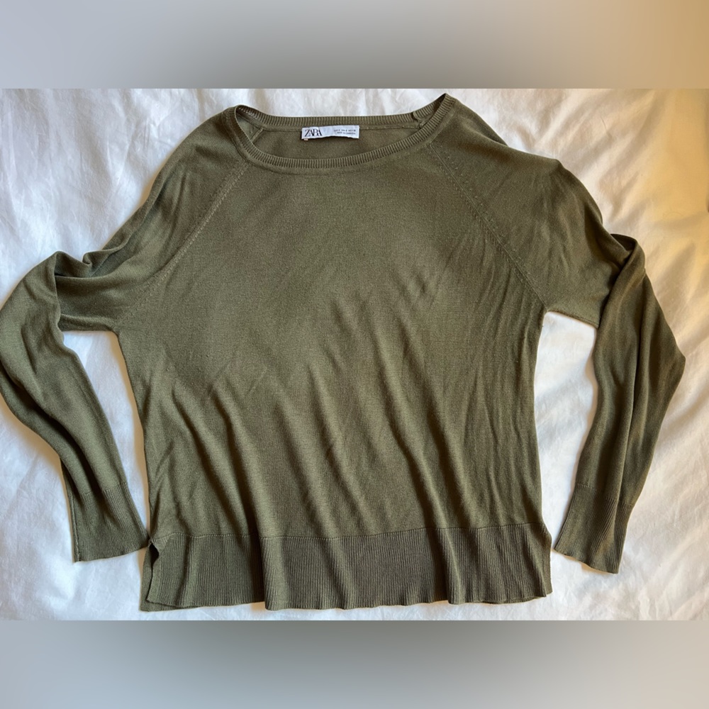 Zara army green shirt